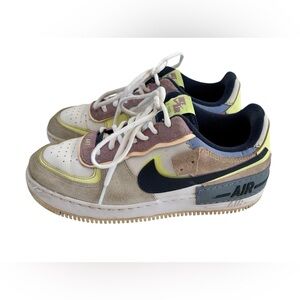 Nike Air Force 1 Shadow Multicolor Suede Sneakers Unisex CU8591-001 Size 9,5